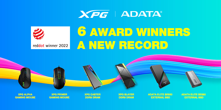 ADATA primește 6 premii Red Dot Design 6 ADATA Red Dot Award 2022
