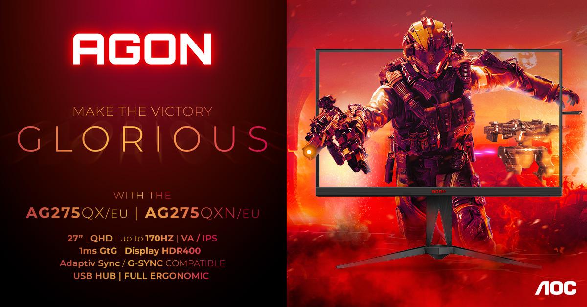 Noile modele AGON by AOC din generația 5, cu panouri Fast IPS și Fast VA definesc o noua eră pentru gaming 1