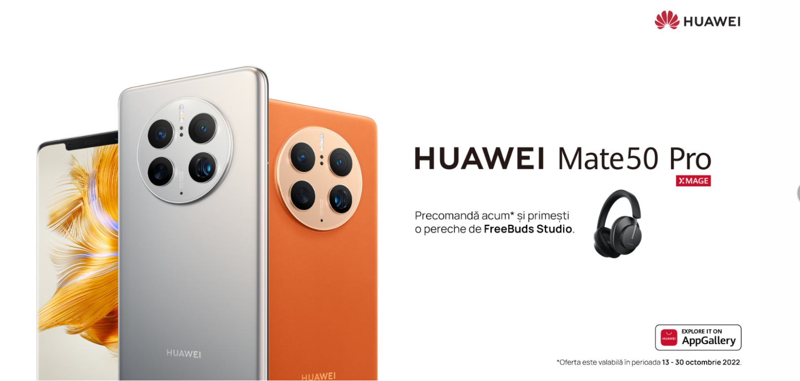 Huawei lansează noul smartphone vârf de gamă HUAWEI Mate 50 Pro 8 HUAWEI Mate 50 Pro Partner offer