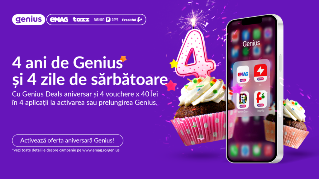 Genius aniversează 4 ani. Ofertele pe care le aduce